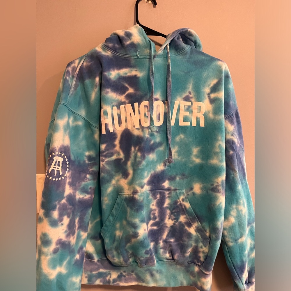 Barstool size large hungover tie dye sweatshirt